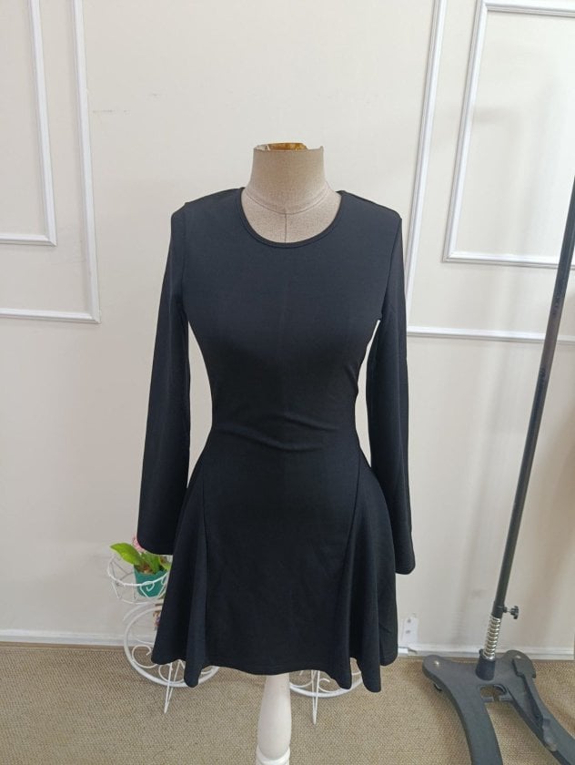 Women's Long Sleeve Round Neck Short Modal Dress - Janes - by Peralane - photo 6