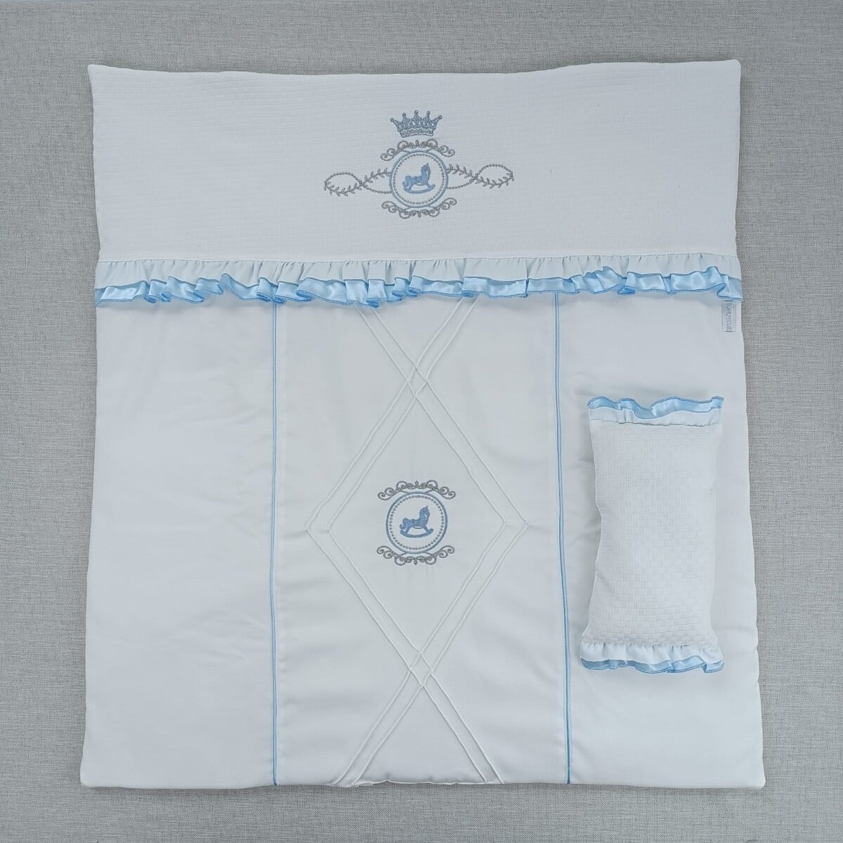 Baby Welcome Set with Quilted Blanket and Pillow - Blue - Tomuycuk - by Peralane