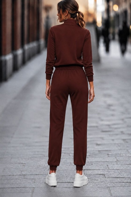Women's Long Sleeve Quarter-Zip Knit Sweatshirt and Drawstring Trousers Lounge Set - Janes - by Peralane - photo 2