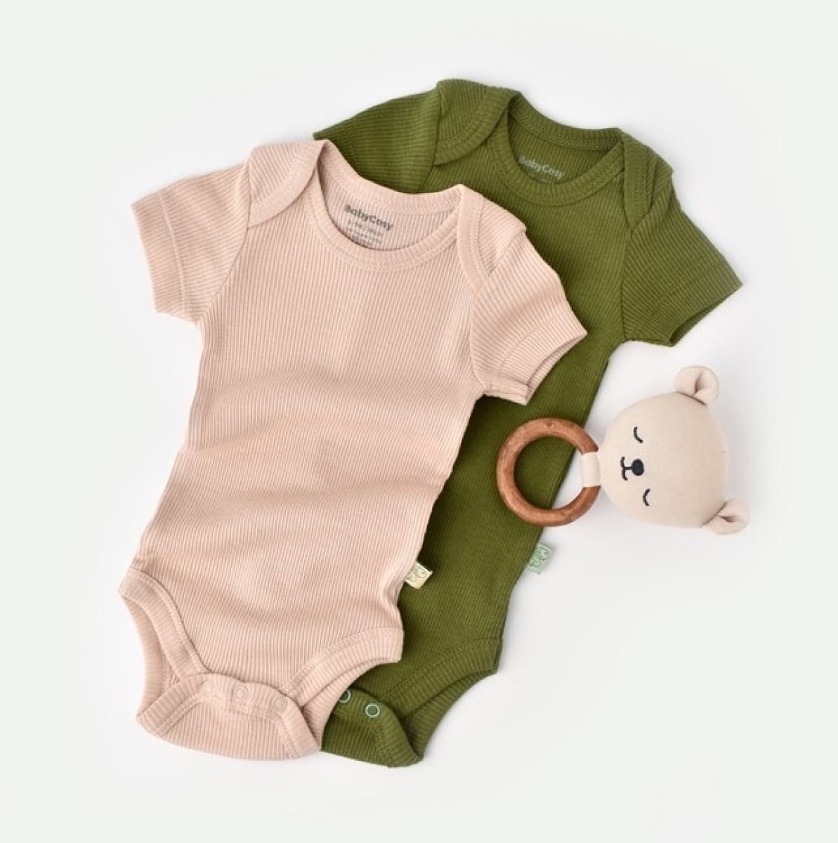 Baby Boys' and Girls' Short-Sleeved Bodysuit Set (Pack of 6) - 0-24M - Green - Babycosy - by Peralane