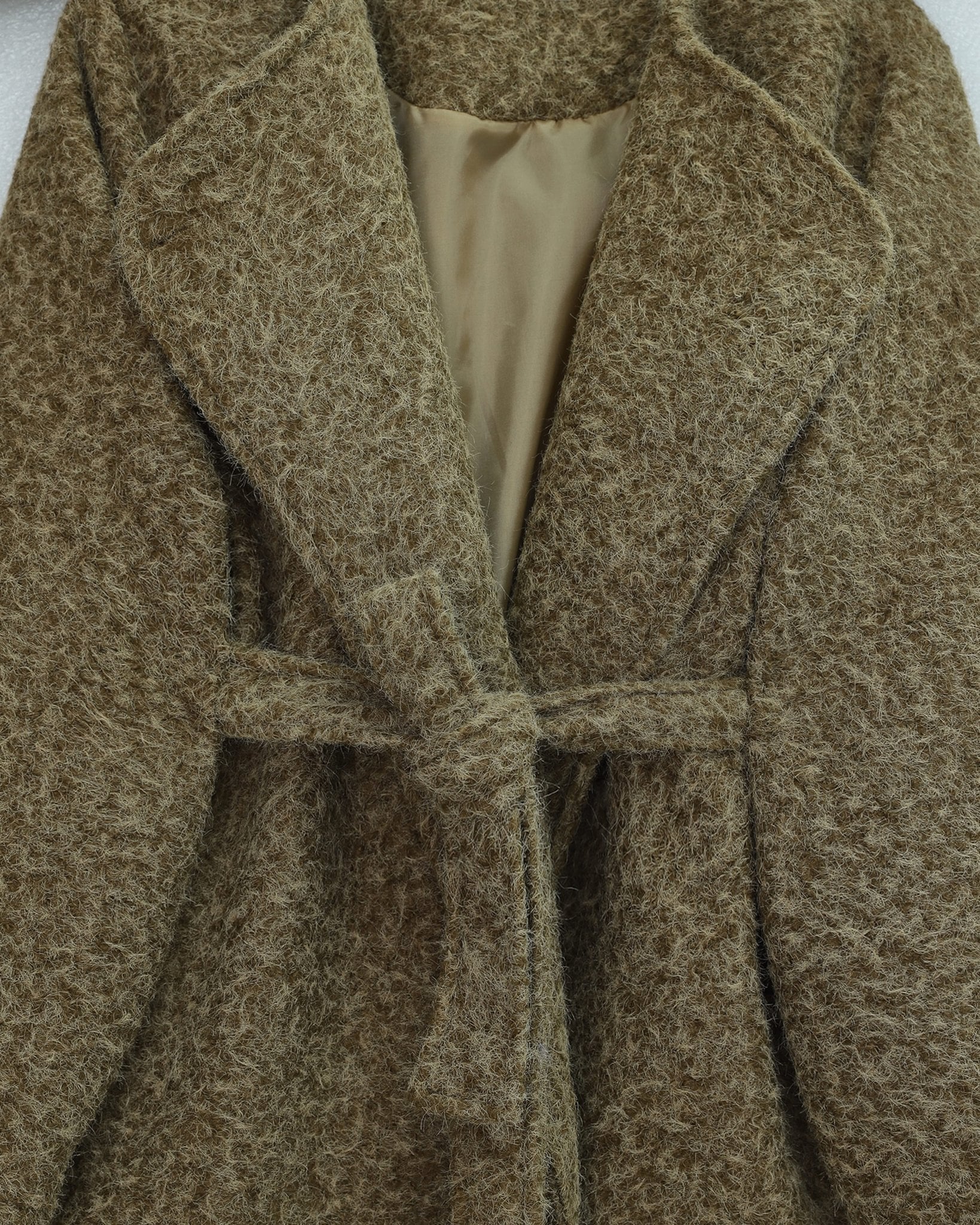 Women's Belted Shawl Collar Coat with Inner Lining - Caramel - Podyumplus - by Peralane - photo 4