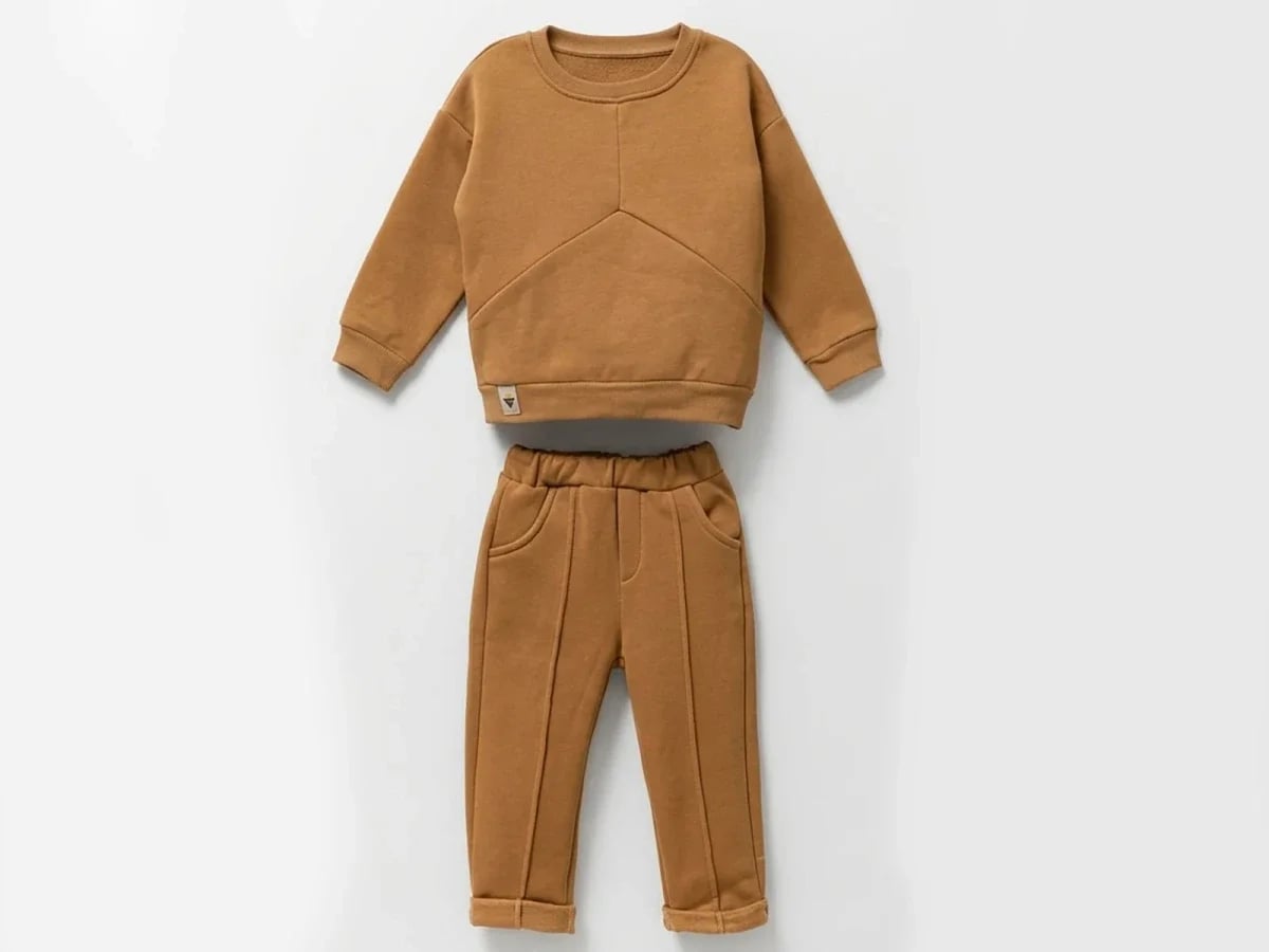 Stitch Detail Brushed 3-Thread Boys' Sweatshirt and Trousers Set - Vovido - by Peralane