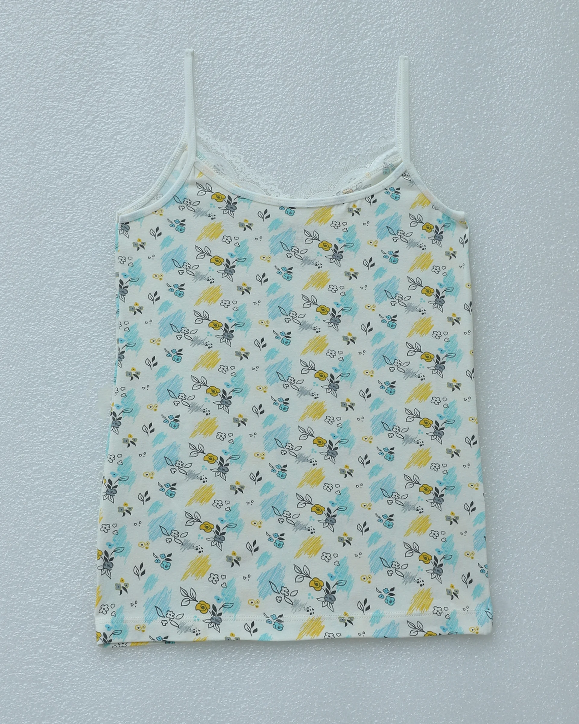 Floral Lace Trim Camisole with Spaghetti Straps - Ecru - Podyumplus - by Peralane - photo 4
