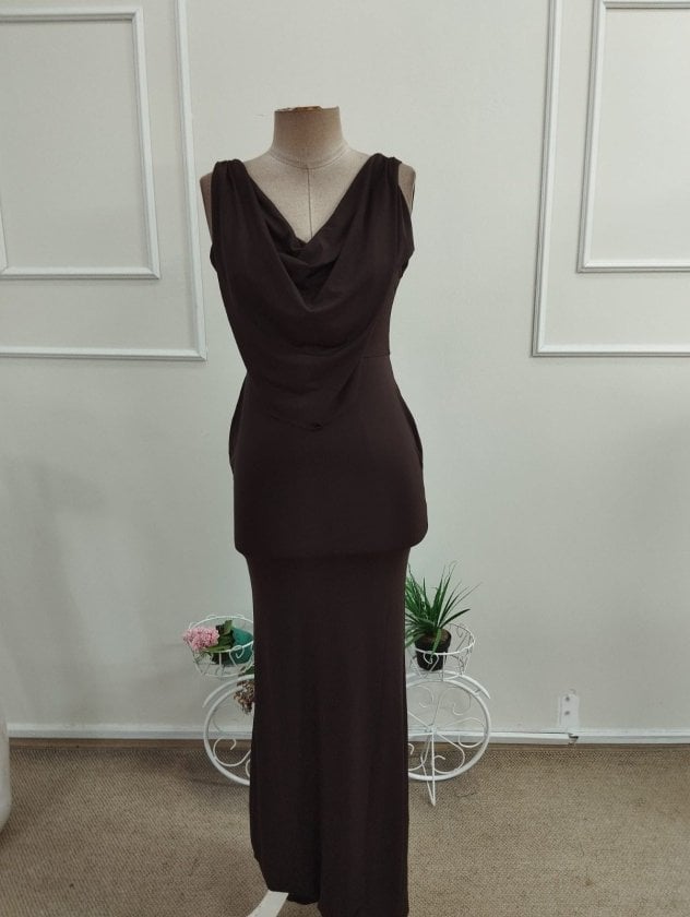 Women's Sleeveless Cowl Neck Long Fishtail Dress - Janes - by Peralane - photo 4