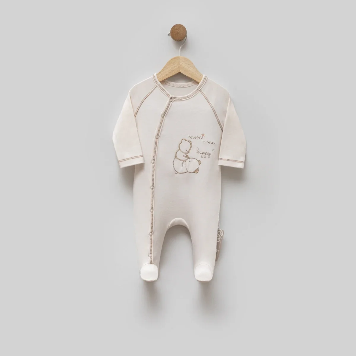 Baby Romper with Feet and Bear Embroidery - Pack of 3 - Flexi Baby - by Peralane