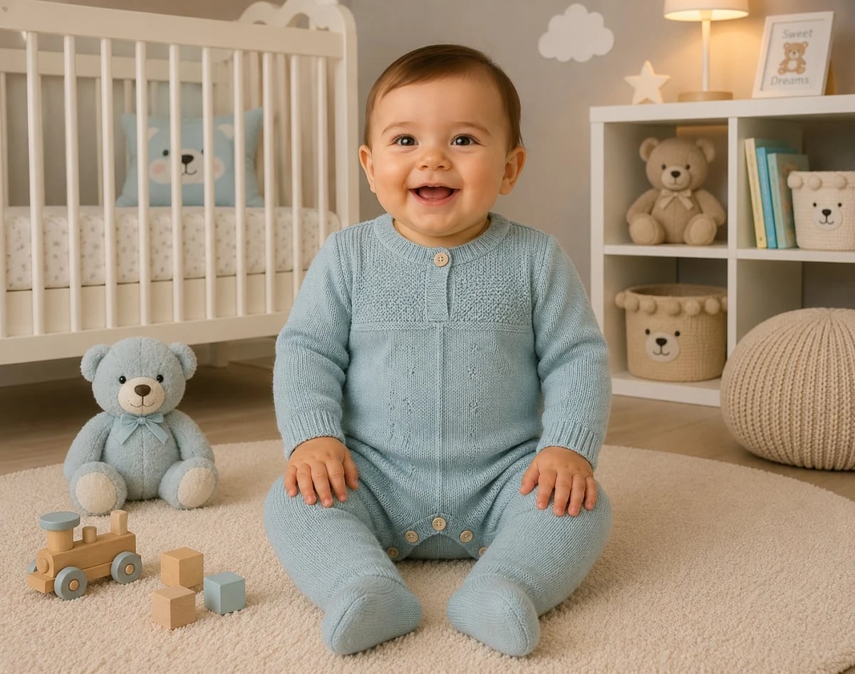 Knitted Baby Romper with Buttons - Pack of 3 - Has Bereket - by Peralane