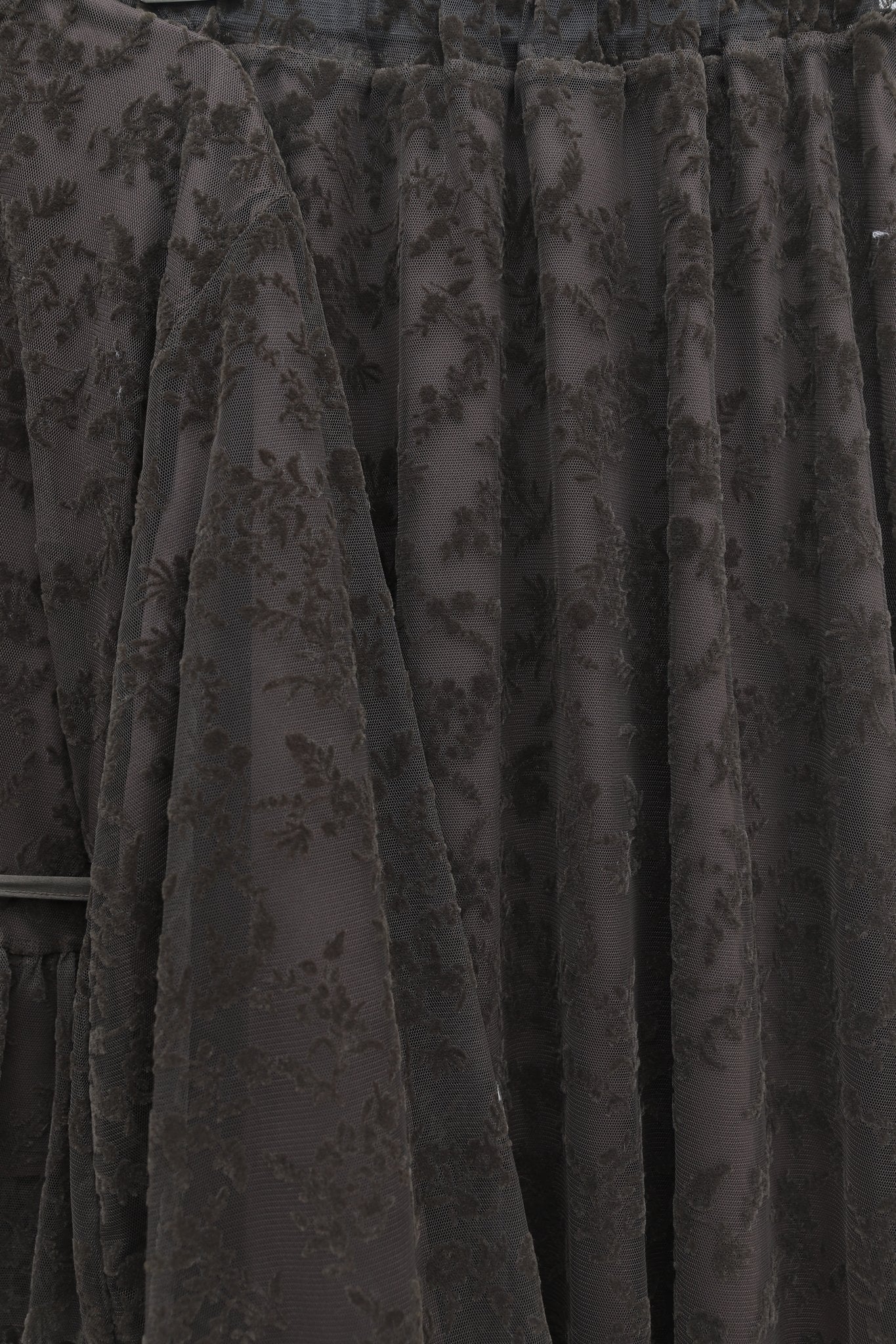 Brown Floral Balloon Sleeve Modest Dress with Tie Belt - Podyumplus - by Peralane - photo 6
