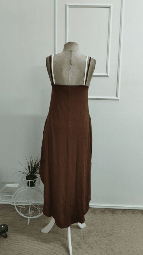 Women's Sleeveless Midi Dress with Spaghetti Straps and Pockets - Janes - by Peralane - photo 6