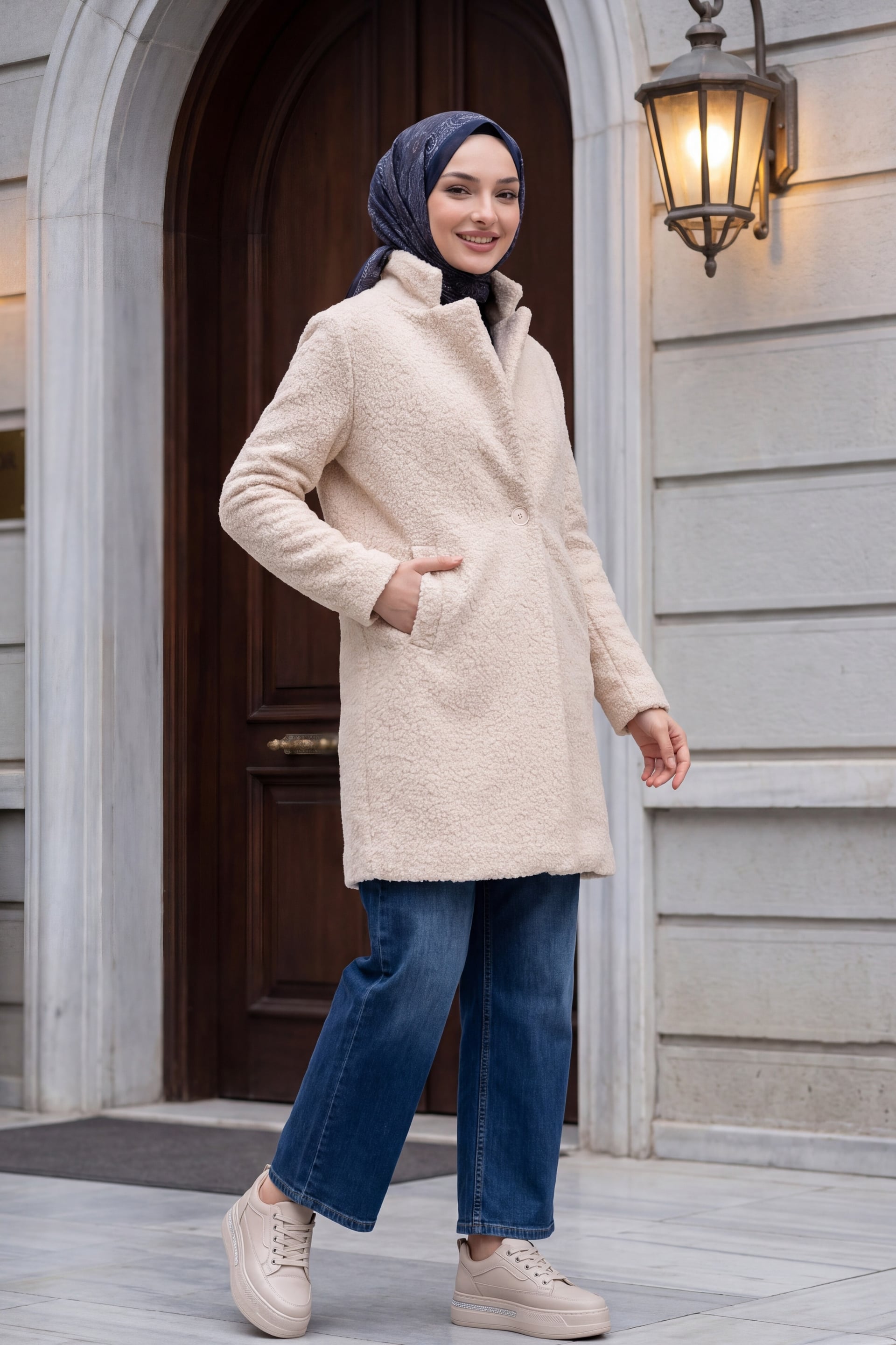 Oversize Sherpa Jacket - Ecru - Bigdart - by Peralane - photo 3