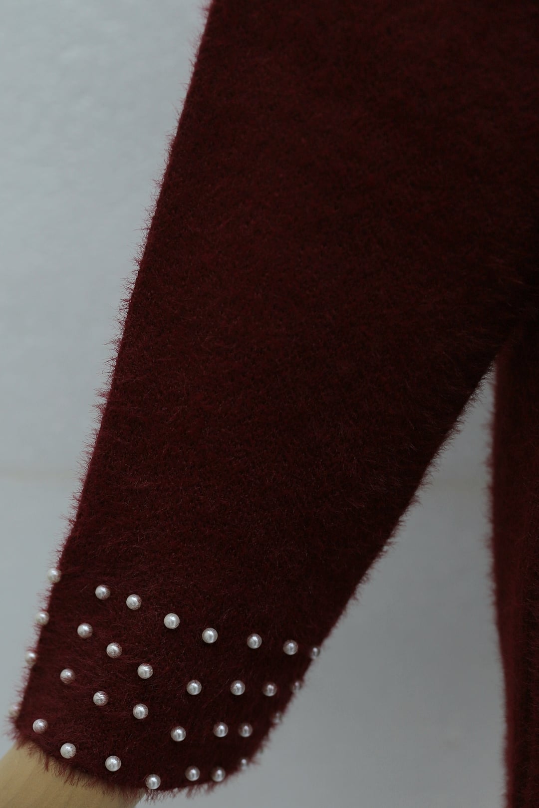 Beaded Fringed Relaxed Knit Tunic - Bordeaux - Podyumplus - by Peralane - photo 7
