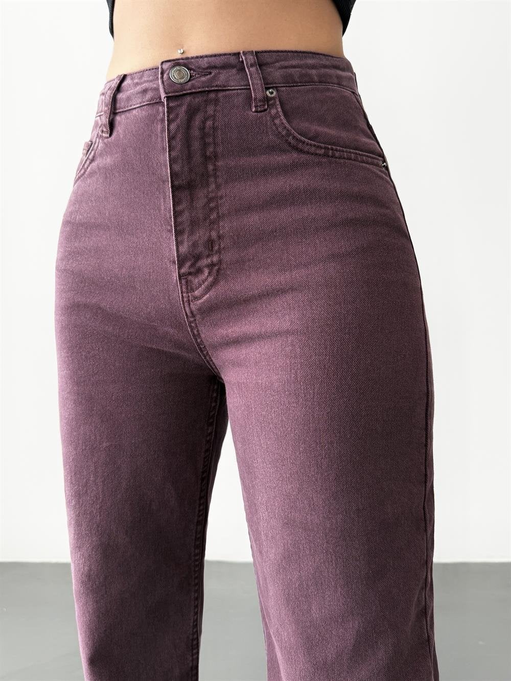 Women's High Waist Wide Leg Plum Jean Trousers - Lacarino Jeans - by Peralane - photo 5