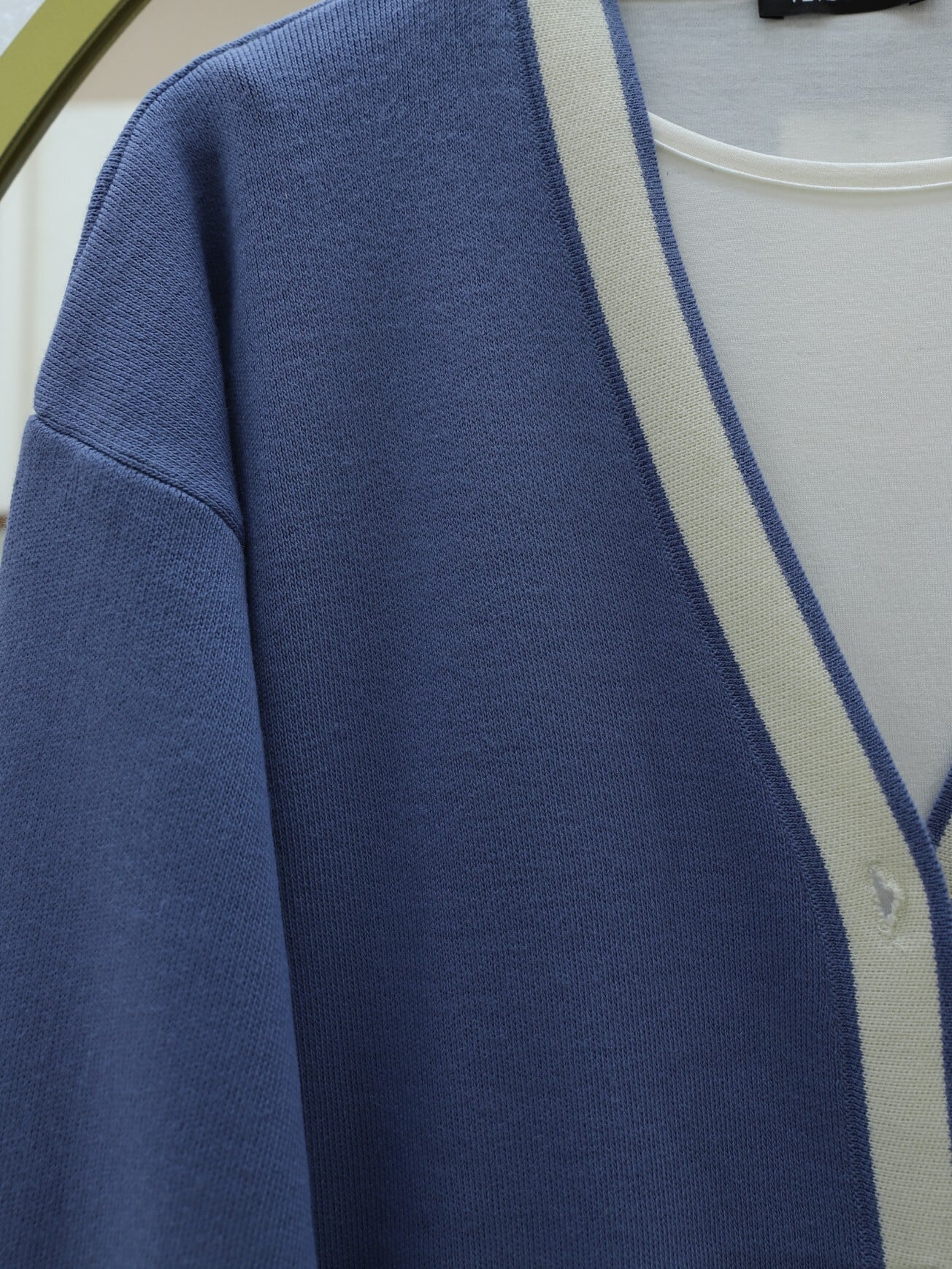 Women's Two-Piece Knit Cardigan and Wide-Leg Trouser Set in Indigo - Podyumplus - by Peralane - photo 3