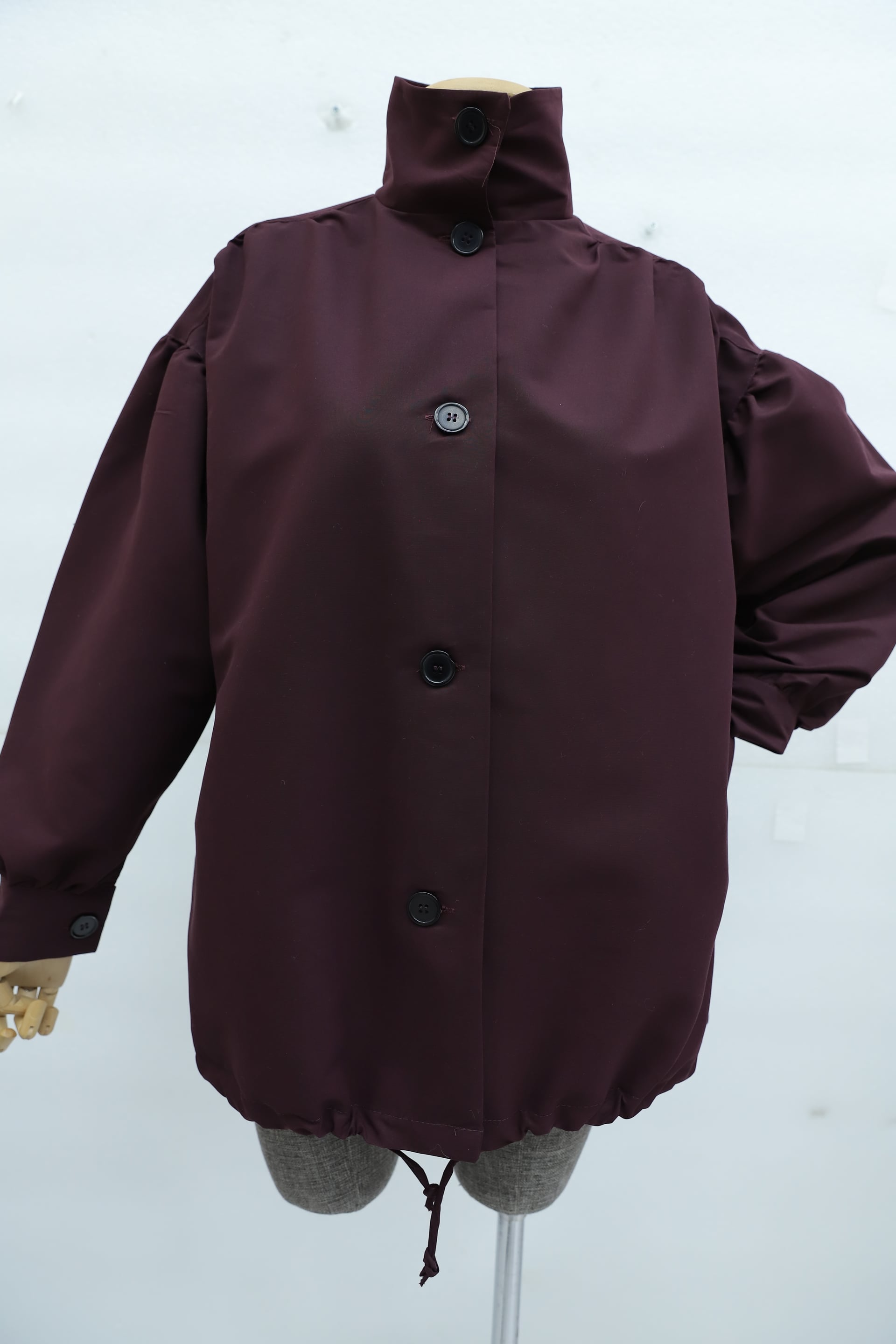 Plum Balloon Sleeve Double-Pocket Lined Trench Coat - Podyumplus - by Peralane - photo 6