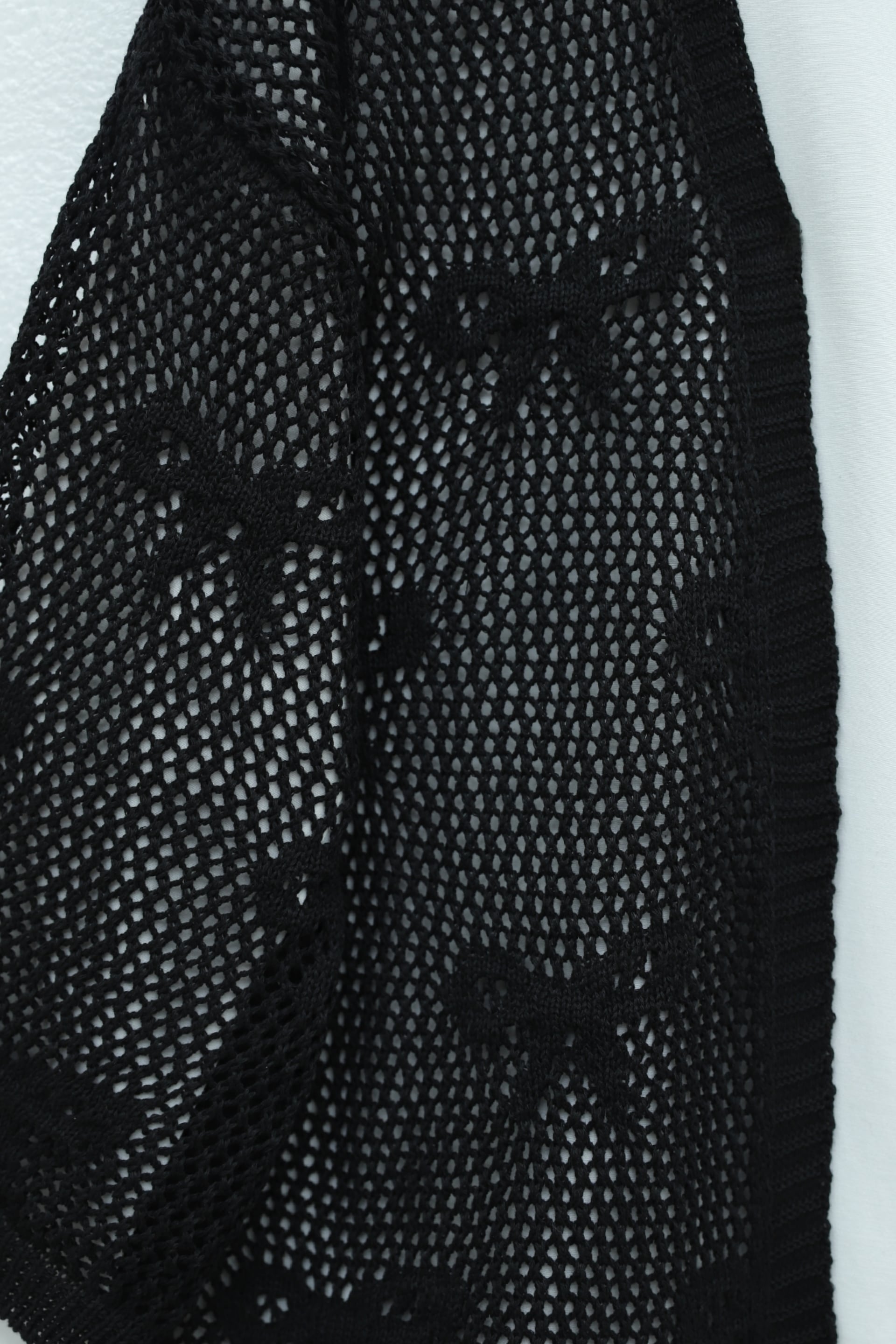 Bow Patterned Open-Knit Cardigan - Black - Podyumplus - by Peralane - photo 5