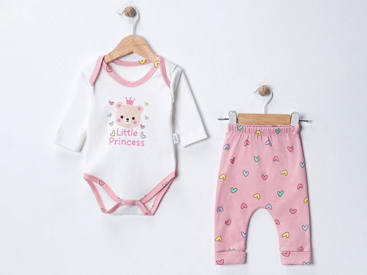 Little Princess Print Baby Girls' Bodysuit and Trousers Set - Supermini - by Peralane