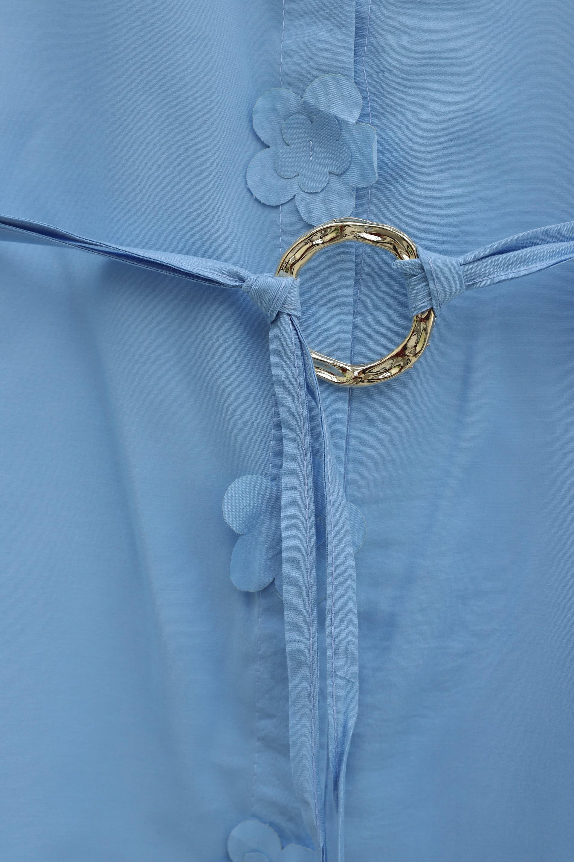 Light Blue Modal Tunic with Floral Detail and Belt - Podyumplus - by Peralane - photo 5
