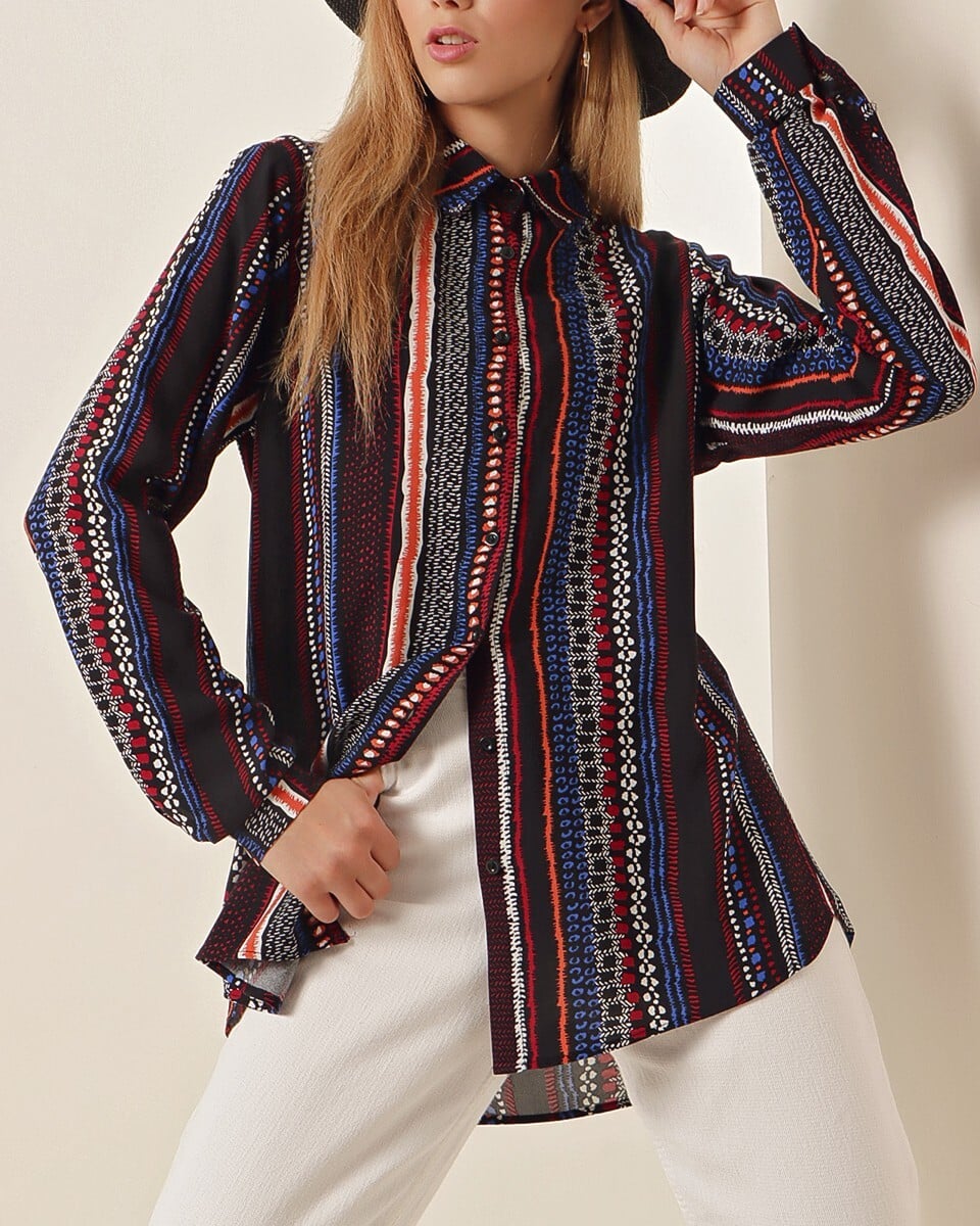3721 Graphic Pattern Shirt - Dark Navy - Bigdart - by Peralane - photo 3