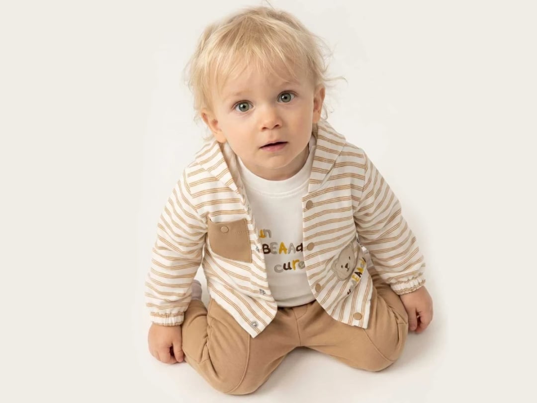 Bear Print Baby Boy 3-Piece Set - Elci Baby - by Peralane