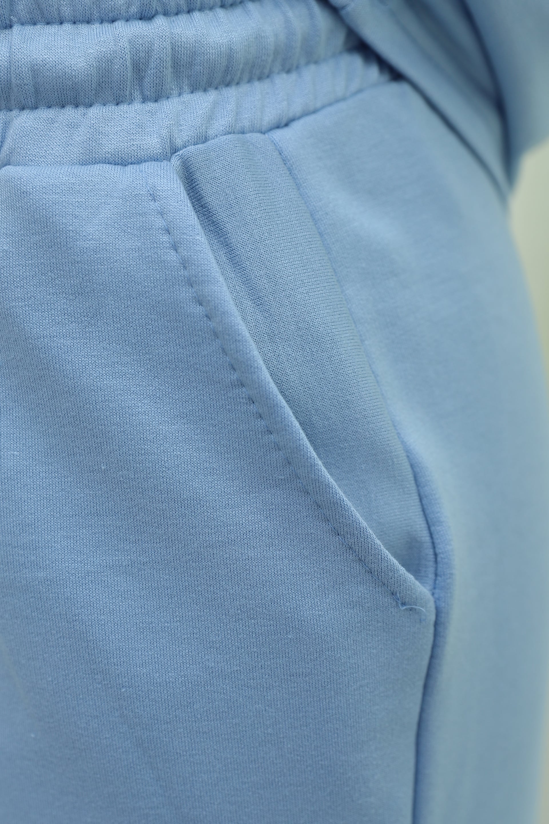 Women's Light Blue Crew Neck Short Sleeve T-Shirt and Drawstring Wide-Leg Pants Lounge Set - Podyumplus - by Peralane - photo 4