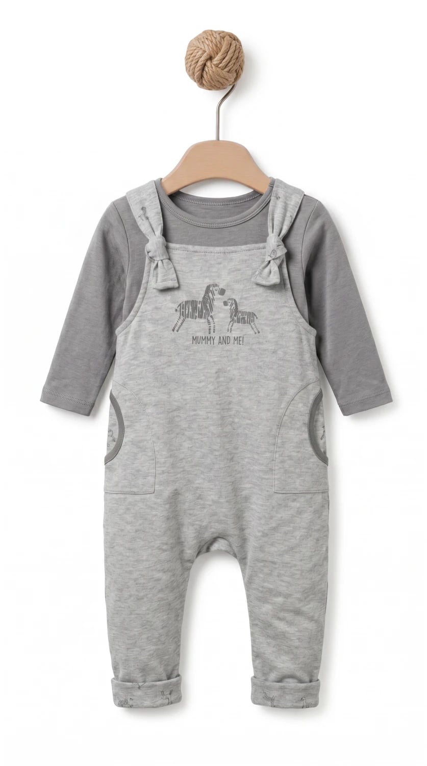 Baby Romper and Long-Sleeved Top Set with Zebra Print – Pack of 5 - Babycosy - by Peralane