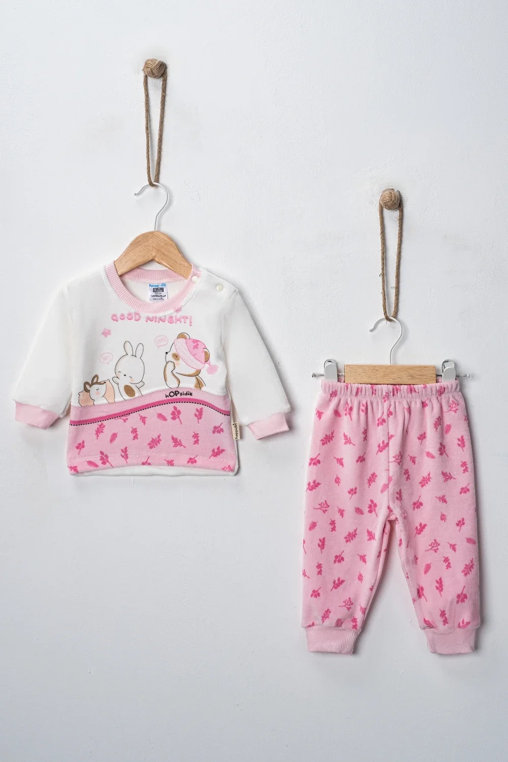 Baby Girls' 3-Piece Pyjama Set - Pink - Hoppidik - by Peralane