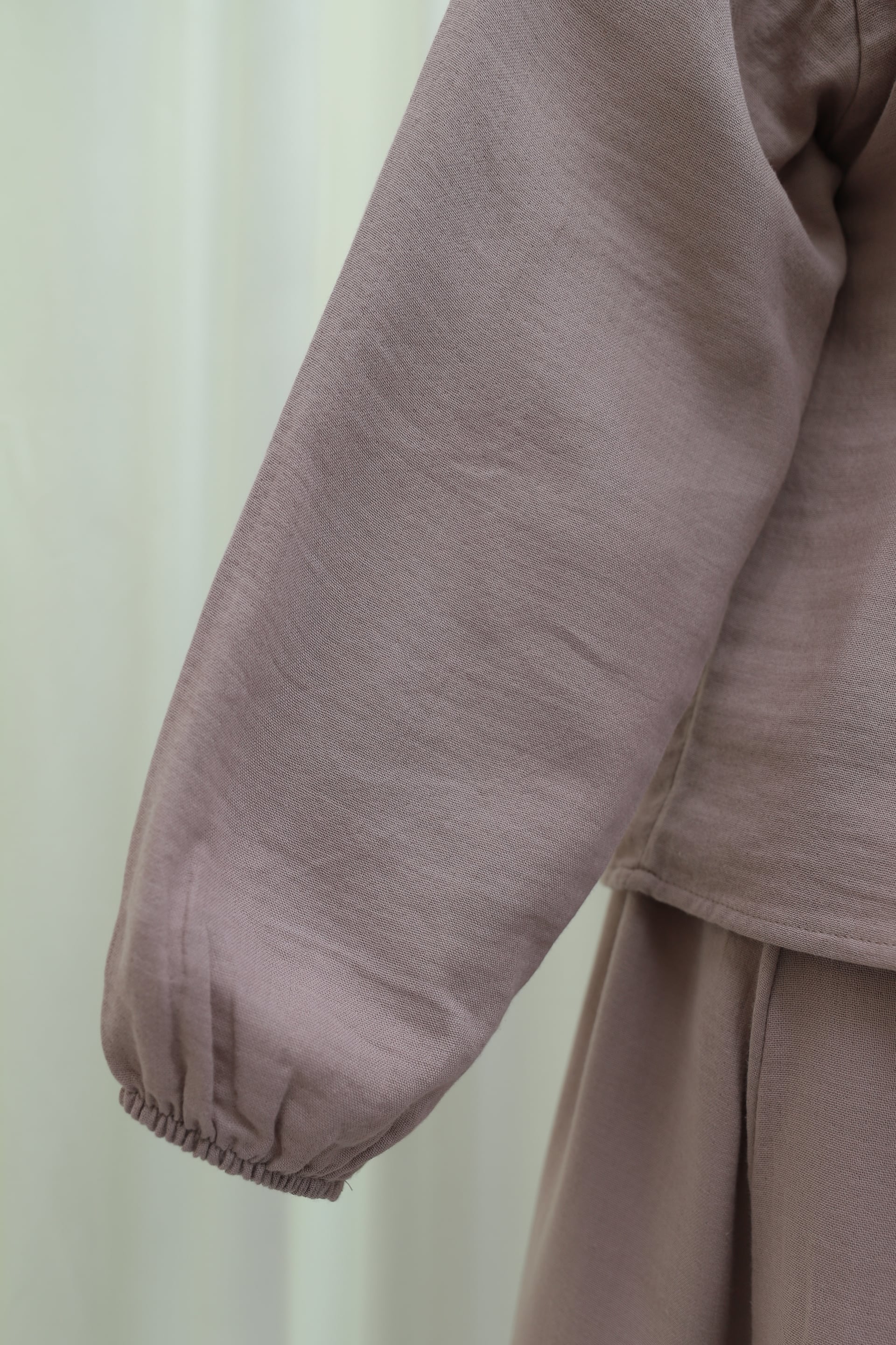 Dusty Rose Linen Blend Two-Piece Set with Collared Blouse and Midi Skirt - Podyumplus - by Peralane - photo 6