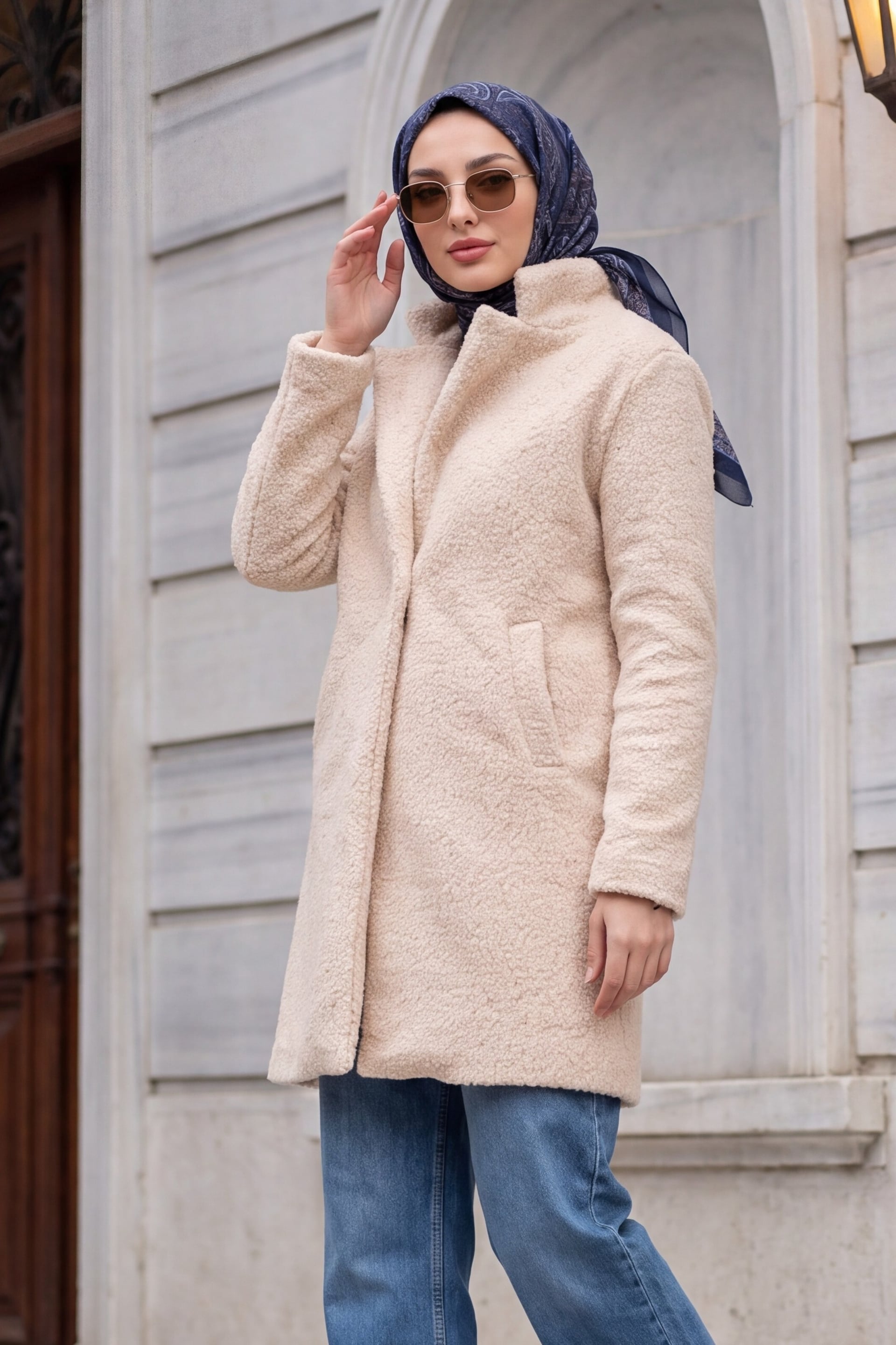 Oversize Sherpa Jacket - Ecru - Bigdart - by Peralane - photo 2
