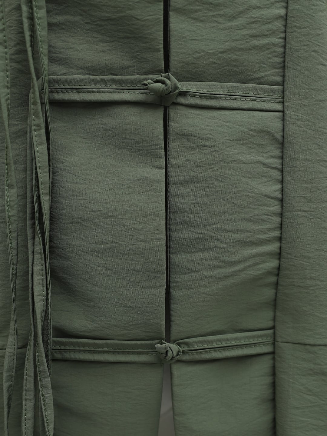 Chinese Knot Closure Mandarin Collar Parachute Kimono - Olive Green - Podyumplus - by Peralane - photo 11