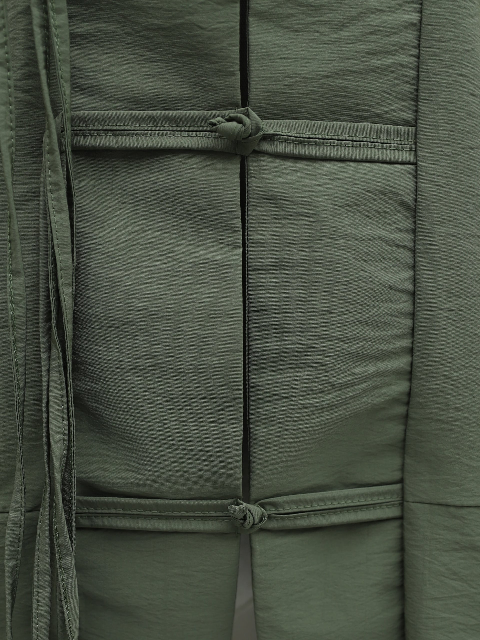 Chinese Knot Closure Mandarin Collar Parachute Kimono - Olive Green - Podyumplus - by Peralane - photo 11