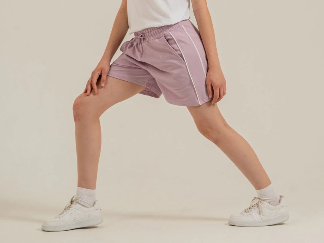 Girls' Side-Piped Shorts in Lilac - Pack of 4 - Nickel - by Peralane