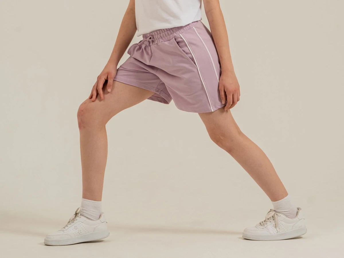 Girls' Side-Piped Shorts - Light Lavender (Pack of 4) - Nickel - by Peralane