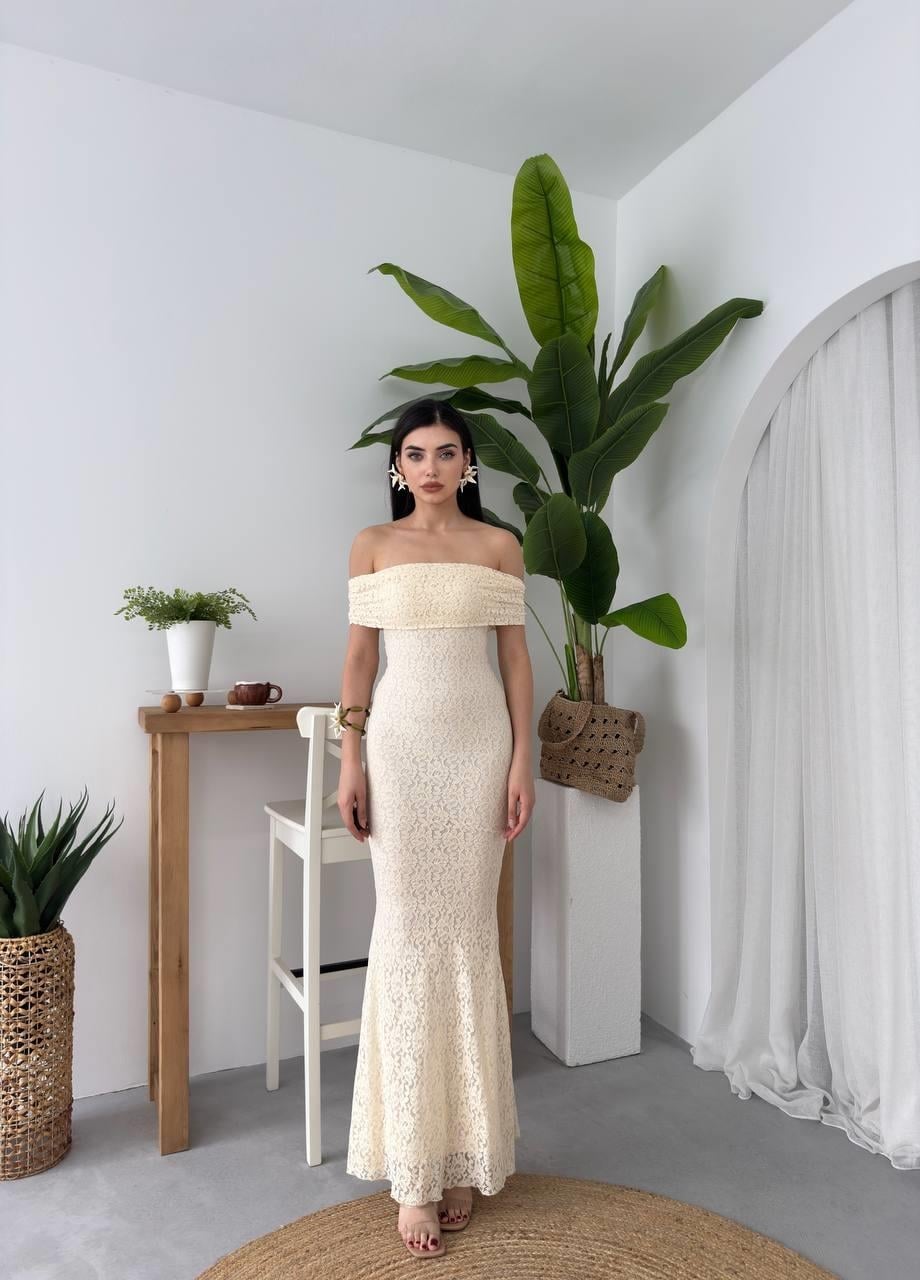 Ekru Strapless Lace Dress ETK-00617 - Etika - by Peralane - photo 8