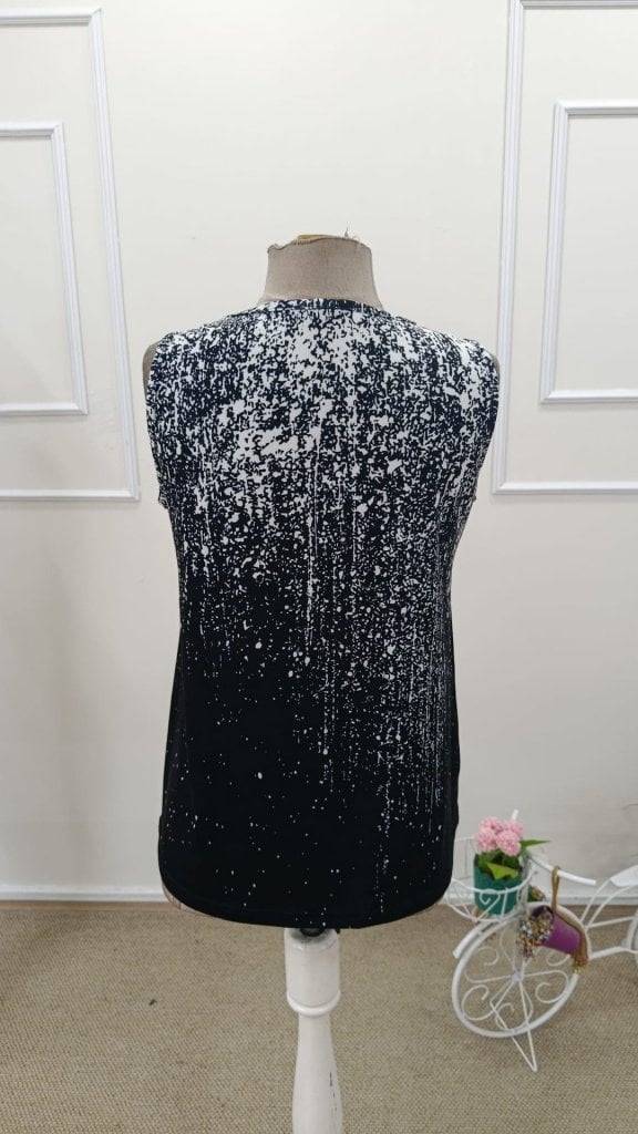 Women's Sleeveless Zip-Up Long Suprem Top with Abstract Print - Janes - by Peralane - photo 5