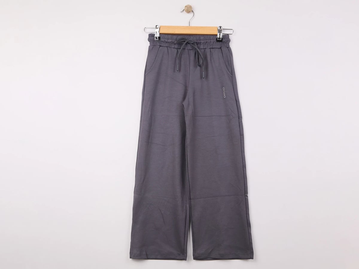 Girls' Drawstring Pocket Trousers - Dark Grey Marl - Pack of 5 - Langa - by Peralane