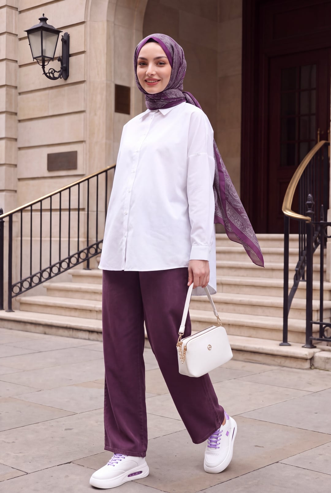 Elasticated Waist Drawstring Wide-Leg Tencel Jeans Trousers - Plum - Podyumplus - by Peralane - photo 3