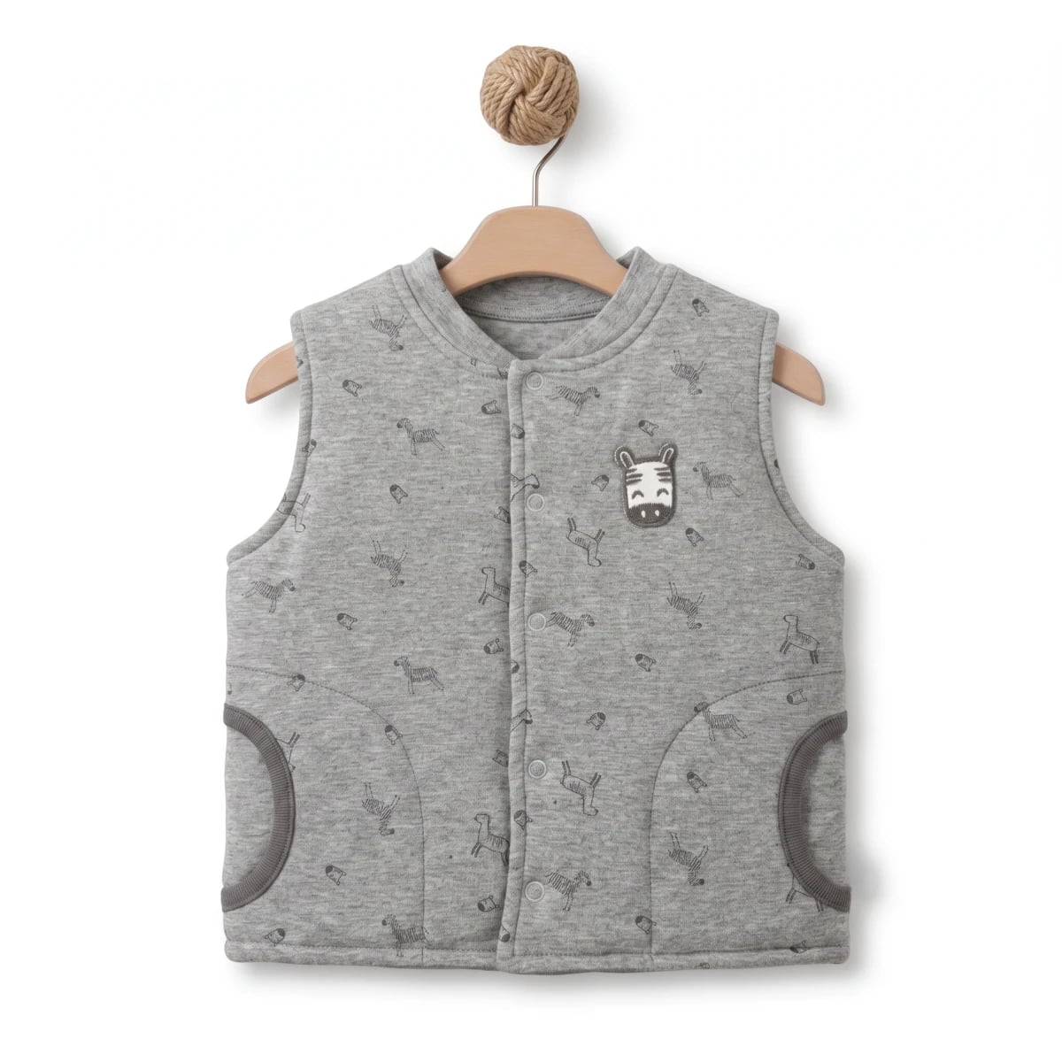 Baby Vest with Zebra Print - Pack of 5 - Babycosy - by Peralane