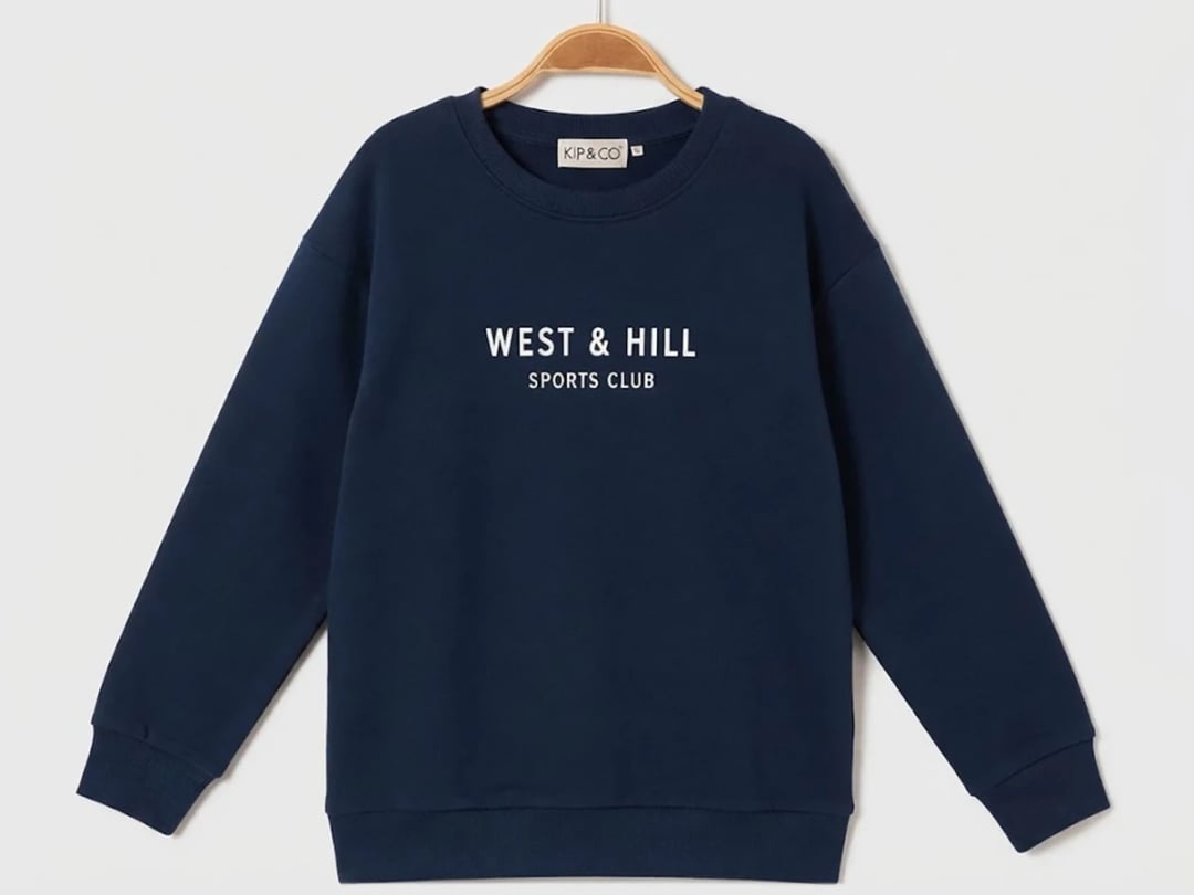 Navy Blue Boys' Printed Sweatshirt with West & Hill Graphic - Pack of 4 - Ruhat Kids - by Peralane