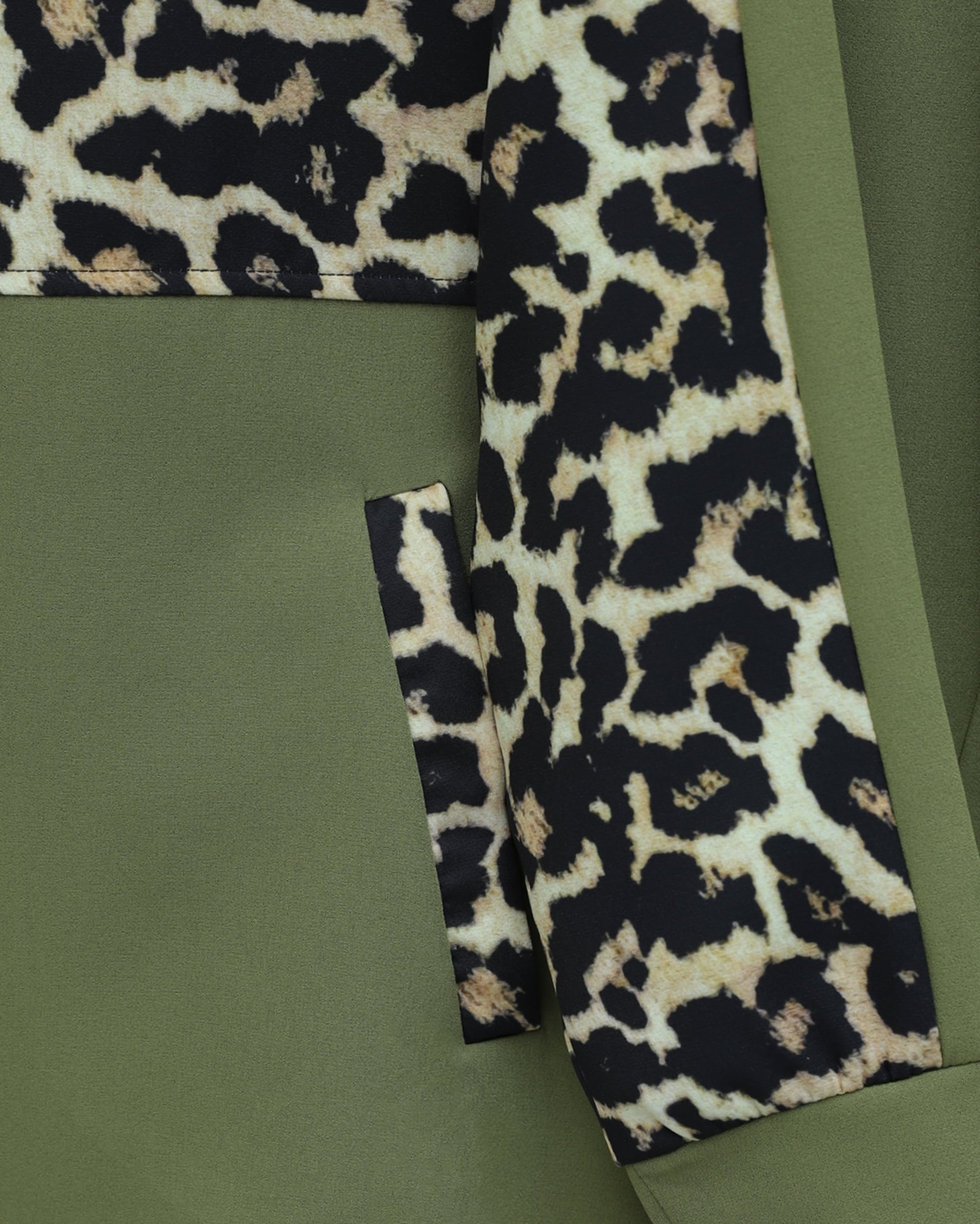 Shirt Collar Full-Zip Trousers Set - Olive Green - Podyumplus - by Peralane - photo 4