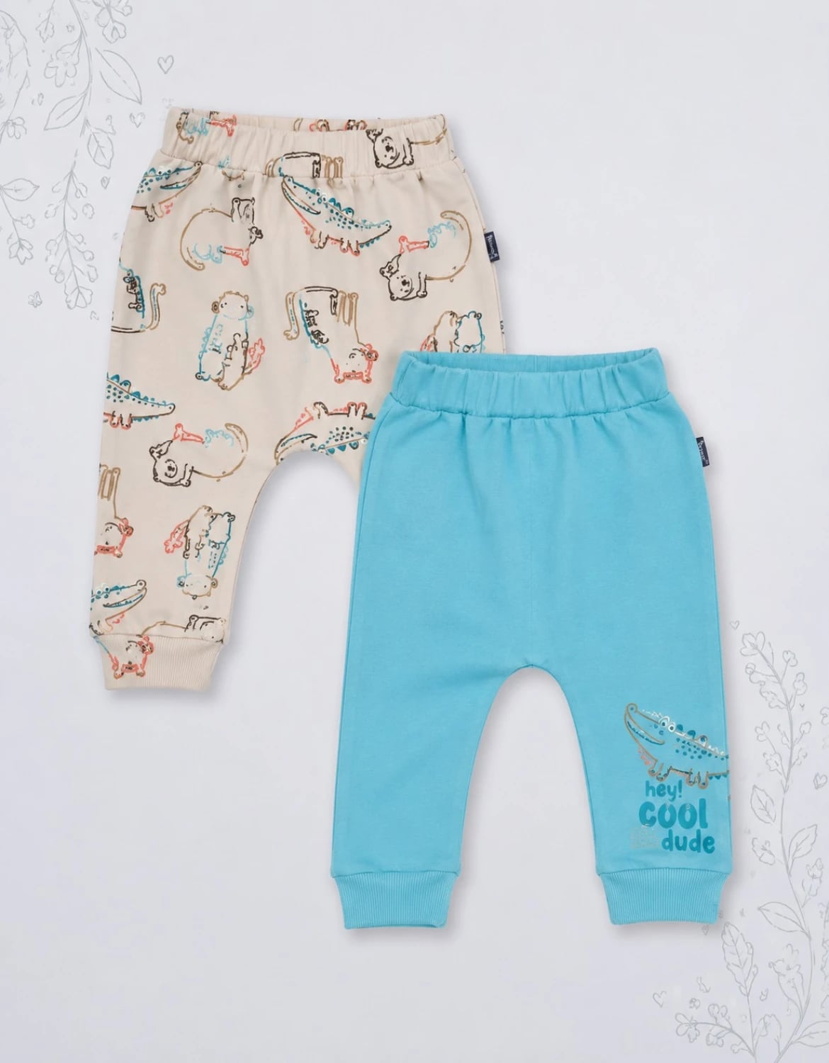 Baby Boy Pants Set of 2 (3-18M) - Light Blue - Interkidsy - by Peralane