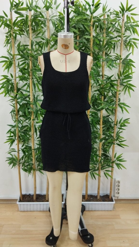 Women's Sleeveless Scoop Neck Drawstring Waist Knit Dress - Janes - by Peralane - photo 5