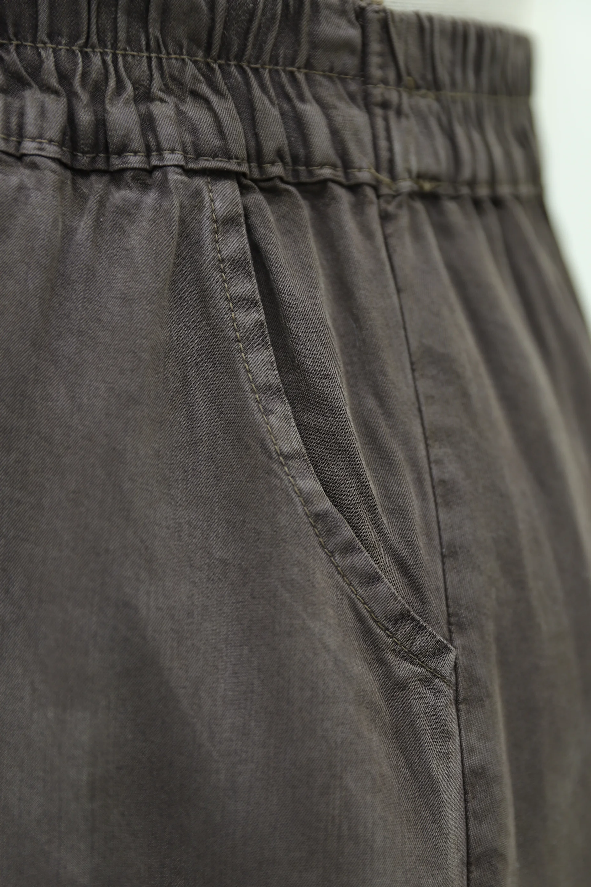 Elastic Waist Drawstring Pocket Tencel Skirt - Brown - Podyumplus - by Peralane - photo 6