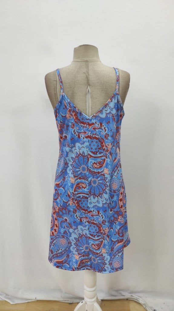 Women's Spaghetti Strap V-Neck Paisley Print Mini Dress - Janes - by Peralane - photo 6