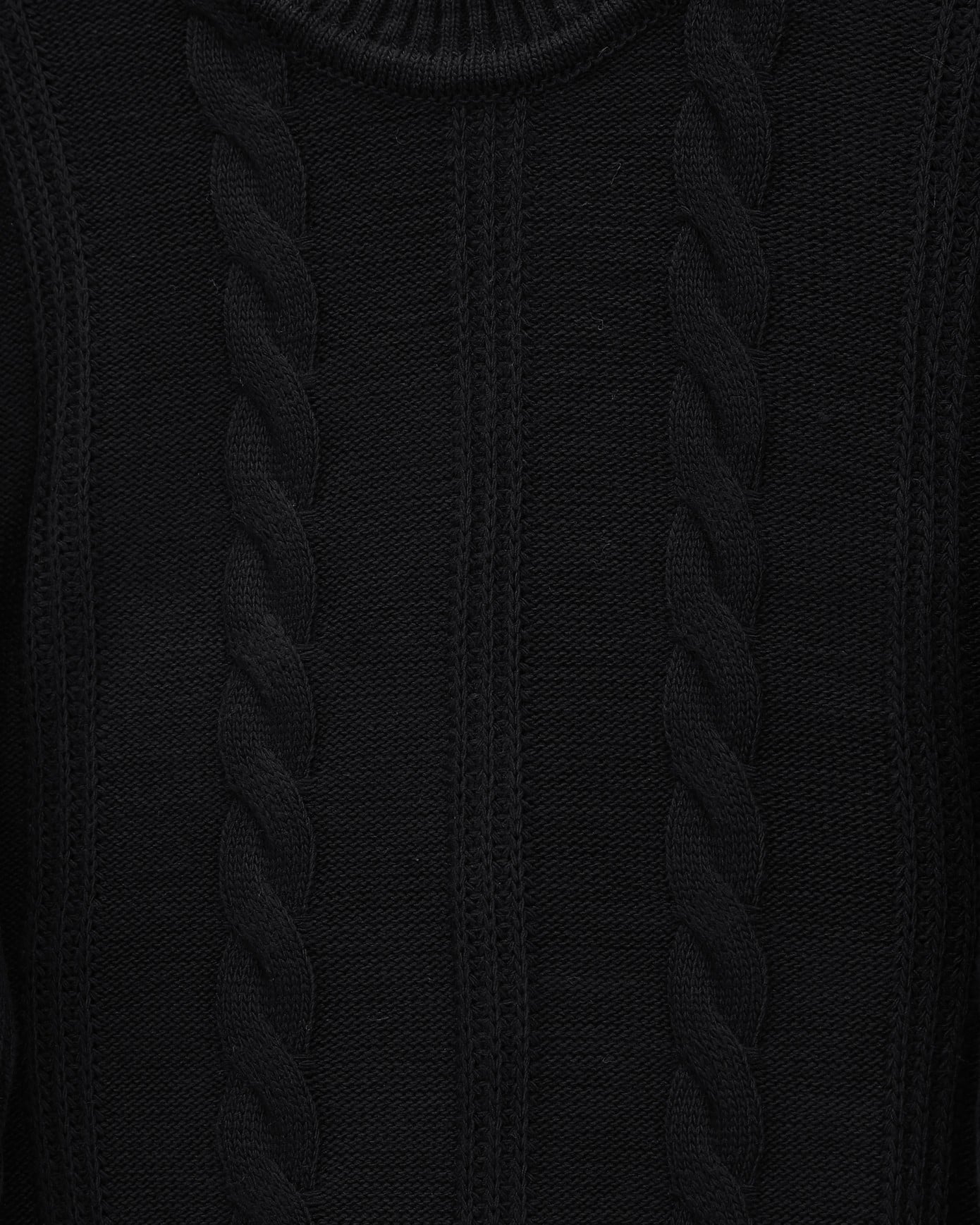 Black Cable-Knit Sweater and Trousers Set with Button Detail - Podyumplus - by Peralane - photo 5