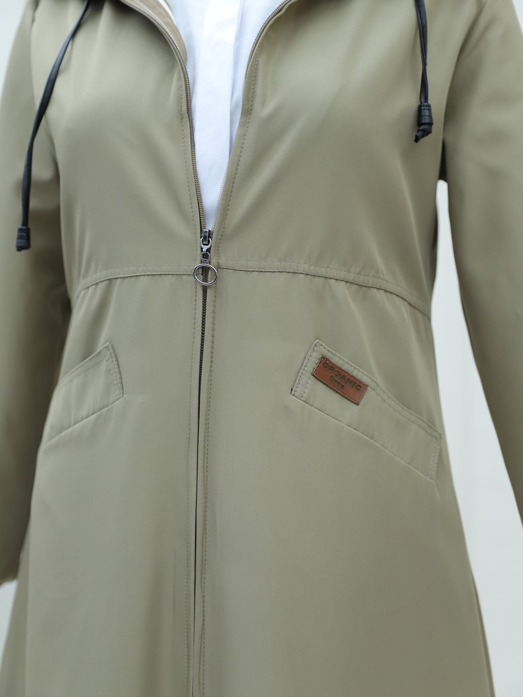 Hooded Bonded Trench Coat with Bag Pockets - Mink - Podyumplus - by Peralane - photo 4