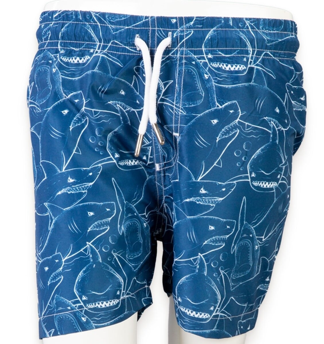 Boys' Navy Blue Shark Print Swim Shorts 3-11Y - Verscon - by Peralane