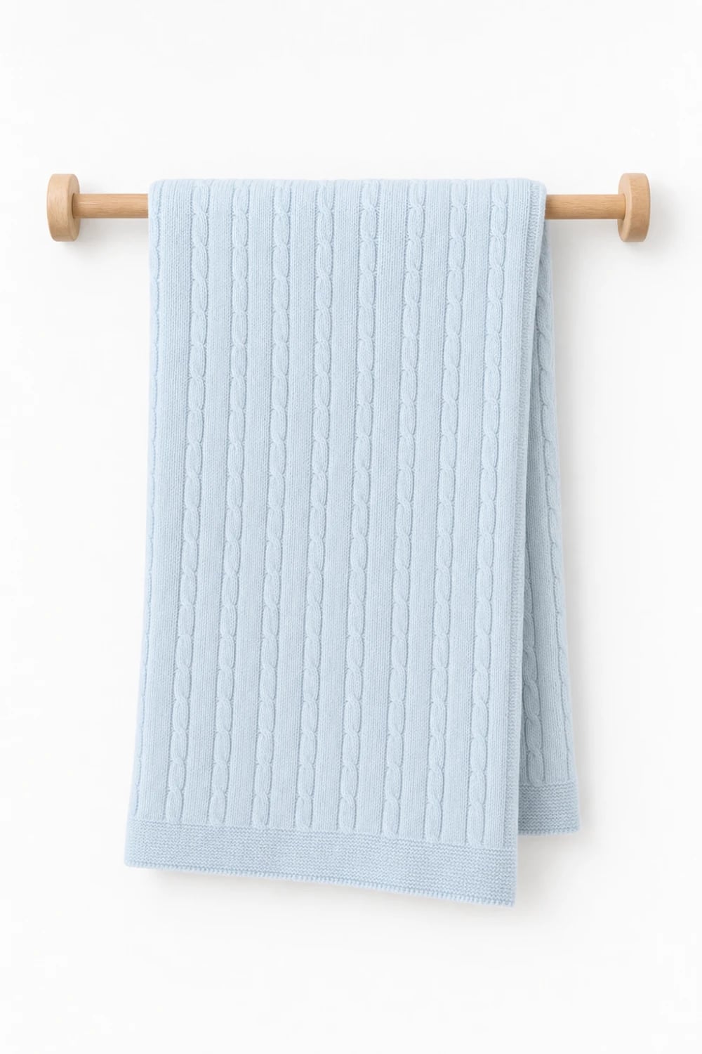 Baby Cable Knit Blanket Light Blue - 0-24M - Babycosy - by Peralane