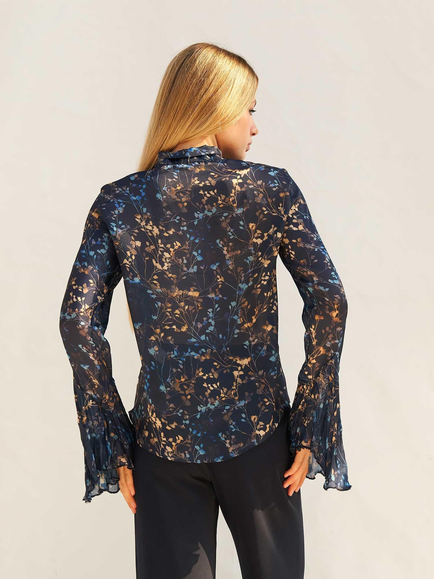 Floral Print Long-Sleeved Blouse with Pussy Bow Neckline - Lefon - by Peralane - photo 3