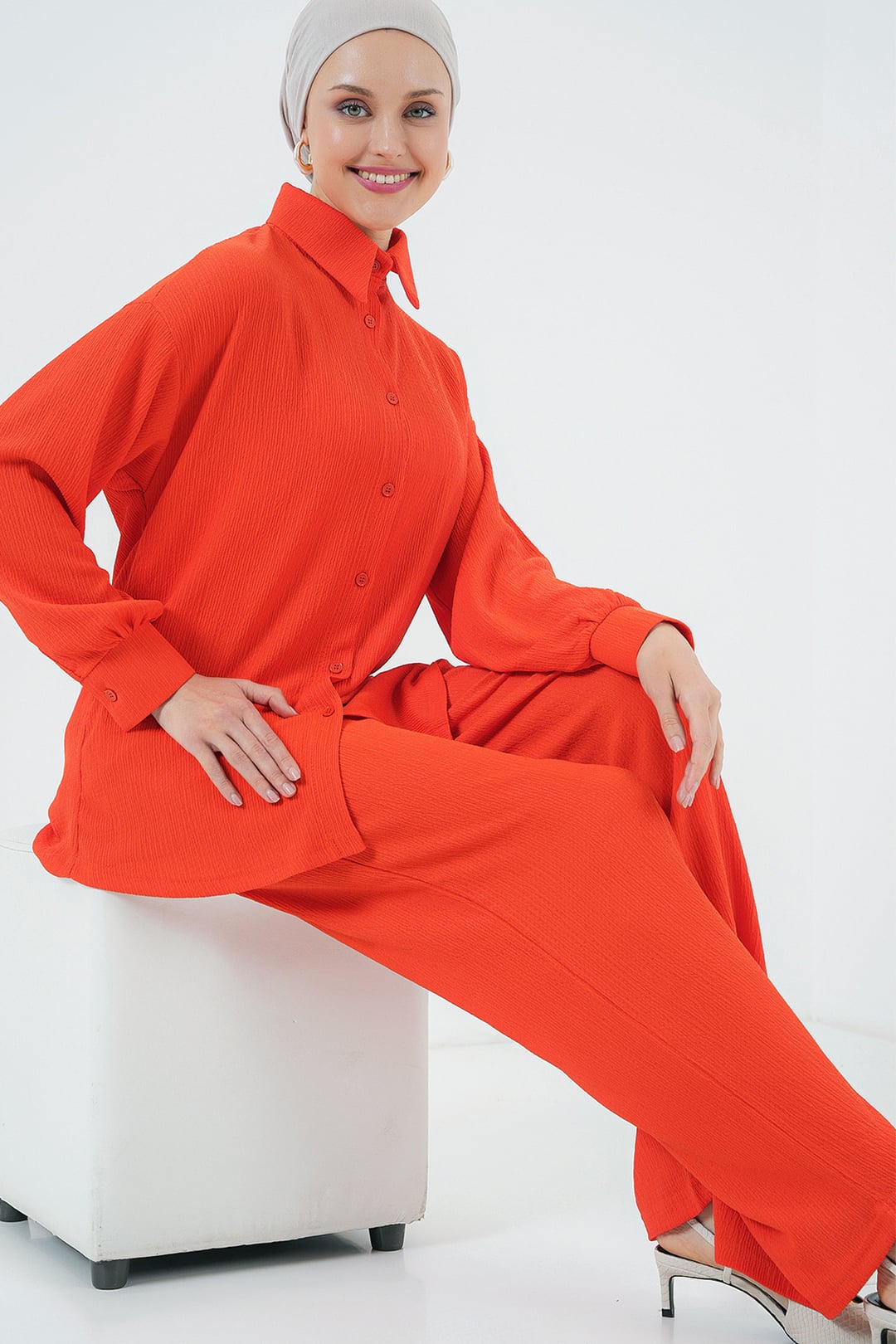 Knitted Modest Two-Piece Set - Orange - Bigdart - by Peralane - photo 5