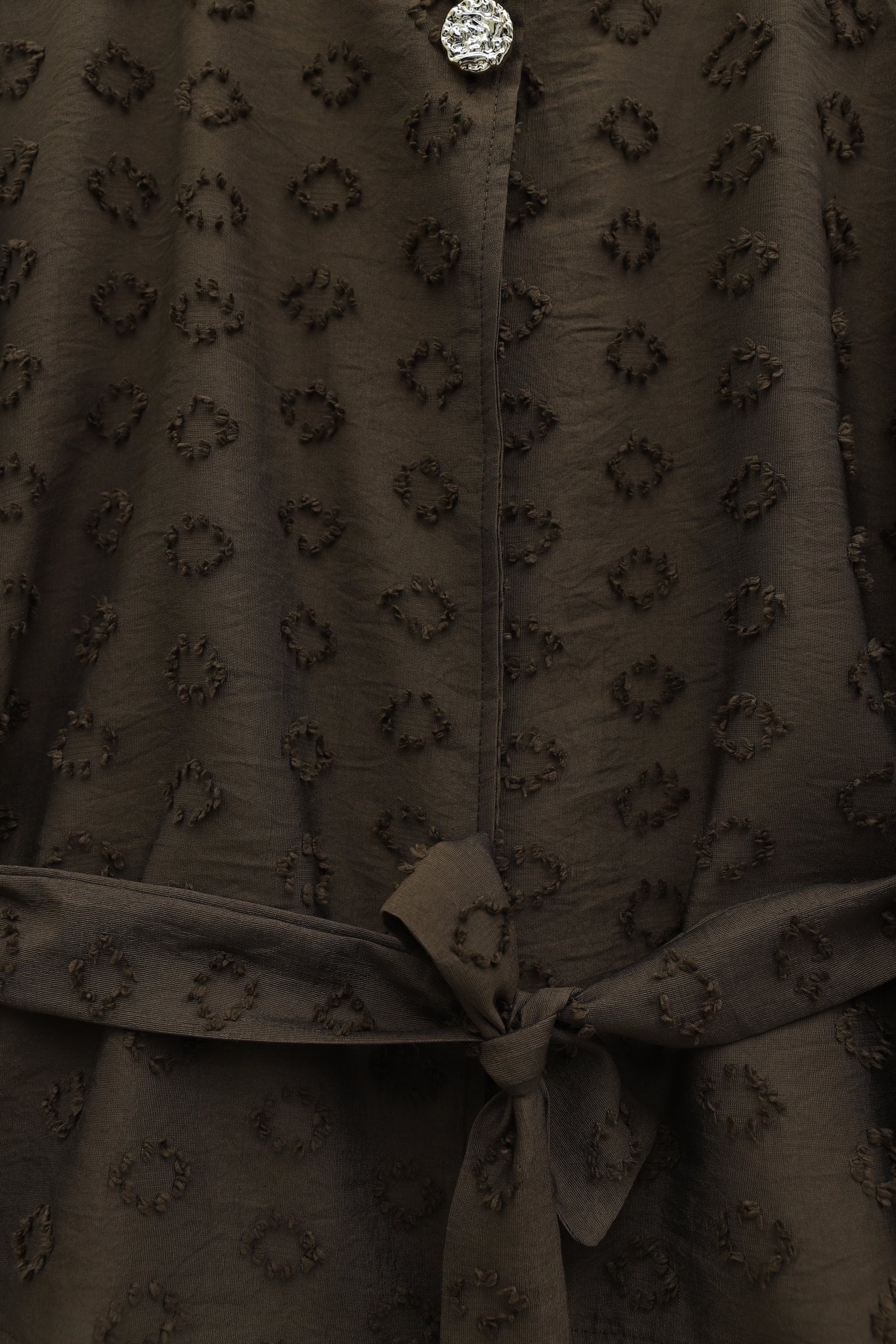 Brown Embroidered Voile Crepe Two-Piece Set with Jacket and Midi Skirt - Podyumplus - by Peralane - photo 7