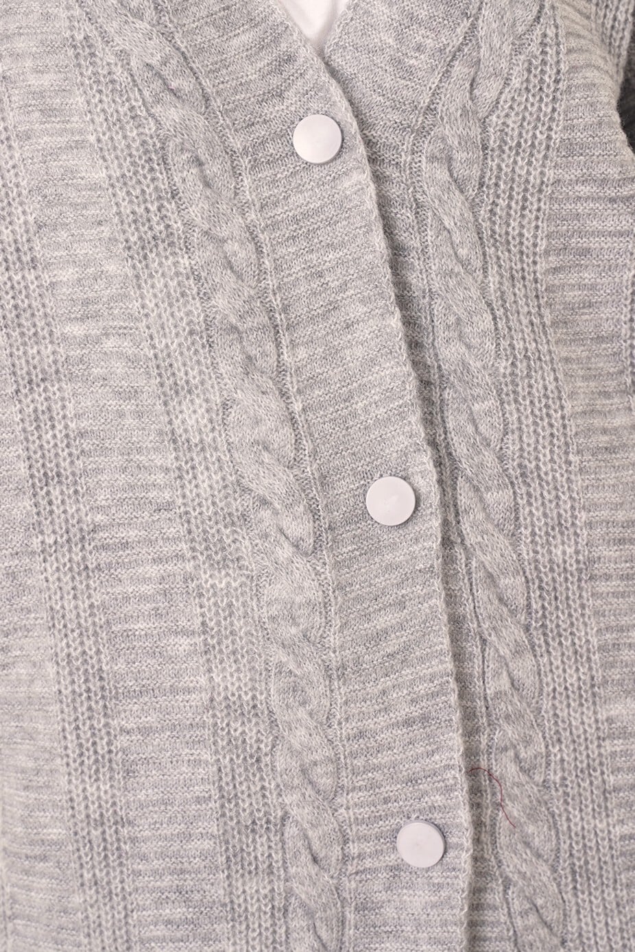 Longline Cable Knit Cardigan with Buttons - Grey - Bigdart - by Peralane - photo 5